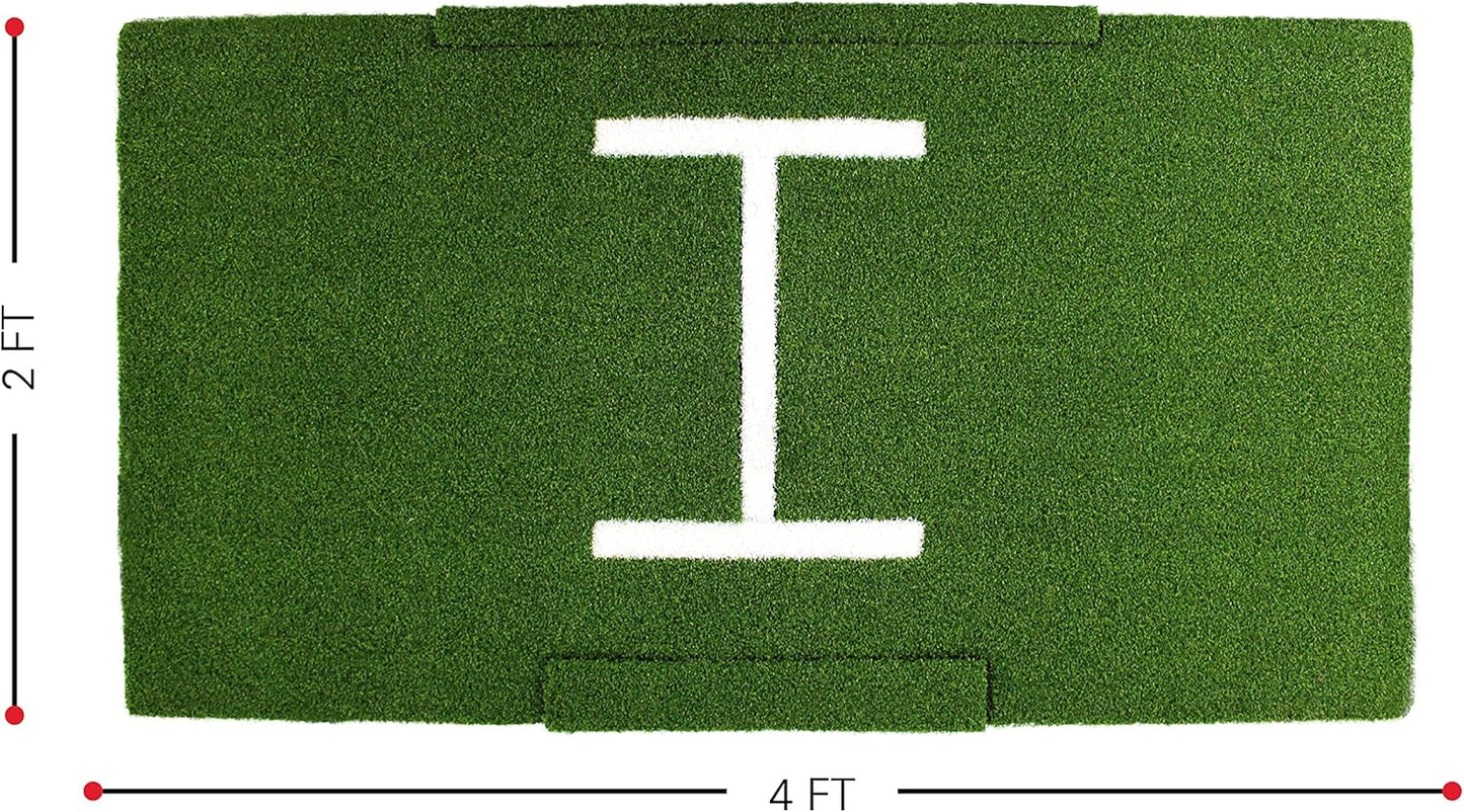 Rukket Tri-Turf Golf Hitting Mat Attack, Portable Driving, Chipping, Training Aids for Backyard with Adjustable Tees and Foam Practice Balls
