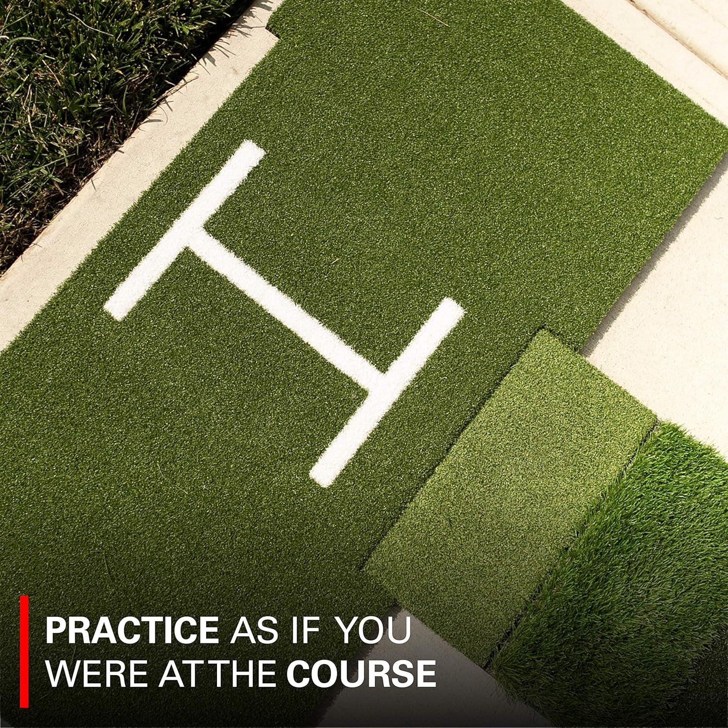 Rukket Tri-Turf Golf Hitting Mat Attack, Portable Driving, Chipping, Training Aids for Backyard with Adjustable Tees and Foam Practice Balls