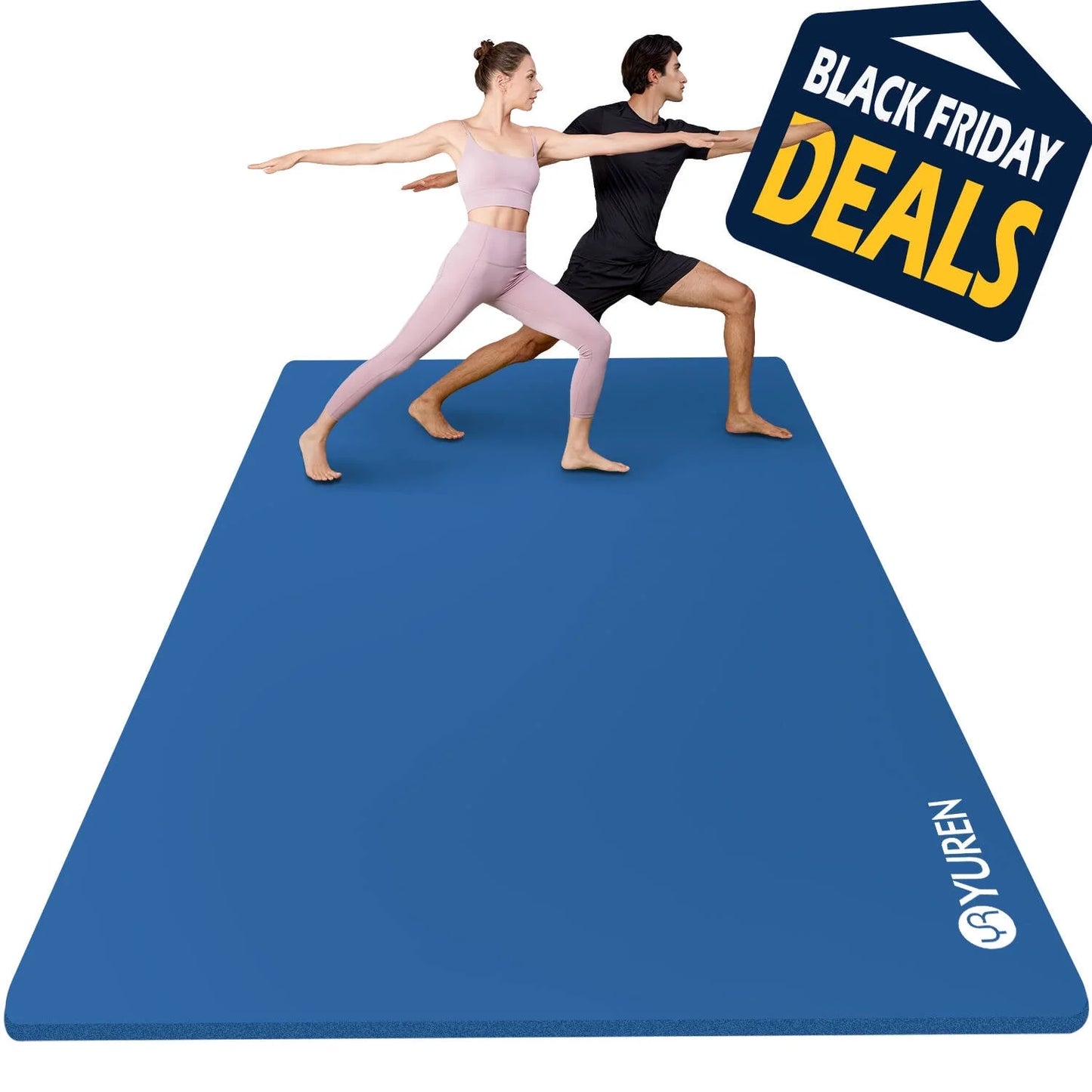 Large Yoga Mat 78X51" 10Mm Thick NBR Foam Exercise Mats for Home/Gym Floor Workout Blue